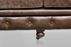 Casa Padrino Chesterfield Luxus Echt Leder Sofa 4 Sitzer im Vintage Look Farbe Cigar Breite 300 cm