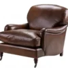 Casa Padrino Chesterfield Luxus Echt Leder Ohrensessel im Vintage-Stil Dunkelbraun 84 x 100 x 86 cm