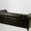 Casa Padrino Chesterfield Luxus Echtleder Sofa 2.5 Sitzer Vintage Design Ebony Breite 220 cm