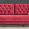 Casa Padrino Chesterfield Schlafsofa Rot / Schwarz 230 x 90 x H. 80 cm - Modernes Wohnzimmer Sofa - Chesterfield Wohnzimmer Möbel