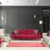 Casa Padrino Chesterfield Schlafsofa Grau / Schwarz 230 x 90 x H. 80 cm - Modernes Wohnzimmer Sofa - Chesterfield Wohnzimmer Möbel