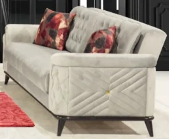 Casa Padrino Chesterfield Schlafsofa Grau / Schwarz 230 x 90 x H. 80 cm - Modernes Wohnzimmer Sofa - Chesterfield Wohnzimmer Möbel