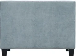 Casa Padrino Chesterfield Sessel Hellblau / Schwarz 100 x 84 x H. 83 cm - Moderner Wohnzimmer Sessel - Chesterfield Wohnzimmer Möbel