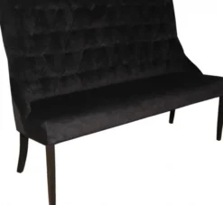 Casa Padrino Chesterfield Sitzbank Sofa Schwarz Esszimmer Bank B 155 cm, H 108 cm, T 70 cm