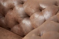 Casa Padrino Chesterfield Wohnzimmer Sessel Antik Braun 120 x 100 x H. 70 cm - Chesterfield Wohnzimmer Möbel