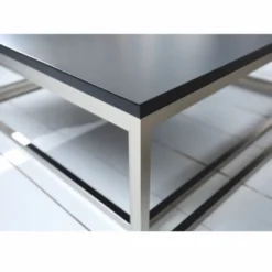 Casa Padrino Couchtisch 2er Set Schwarz / Silber - Wohnzimmer Möbel