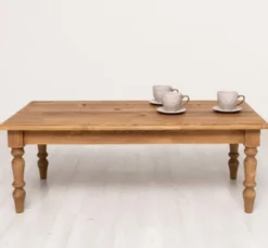 Casa Padrino Couchtisch im Landhausstil mit Eichenholzplatte, 90 x 65 x 45 cm