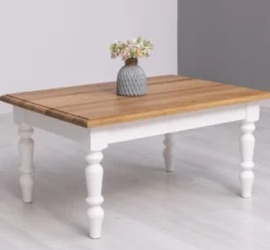 Casa Padrino Couchtisch im Landhausstil mit Eichenholzplatte, 90 x 65 x 45 cm
