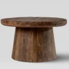 Casa Padrino Couchtisch Naturbraun Ø 66 x H. 39 cm - Runder Massivholz Wohnzimmertisch aus recyceltem Altholz