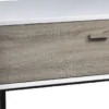 Casa Padrino Couchtisch Weiß / Naturfarben 90 x 90 x H. 35 cm - Handgefertigter Lack-Couchtisch mit Holzschublade