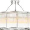 Casa Padrino Deckenleuchte Silber Ø 80 x H. 61 cm - Luxus Wohnzimmer Deckenlampe