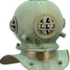 Casa Padrino Deko Antik Stil Taucherhelm Mintgrün korrodiert / Kupferfarben 20,6 x 17,2 x H. 20,5 cm - Wohnzimmer Deko - Schreibtisch Deko
