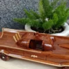 Casa Padrino Deko Auto Dreamcar Braun / Naturfarben 36 x 12 x H. 11 cm - Handgefertigtes Holz Auto - Wohnzimmer Deko - Schreibtisch Deko - Deko Accessoires