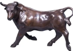 Casa Padrino Deko Bronzefigur Stier Bronze 56 x 22 x H. 40 cm - Luxus Skulptur