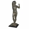 Casa Padrino Deko Bronze Skulptur Mann Braun / Schwarz H. 90 cm - Große Deko Figur