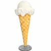 Casa Padrino Deko Eis im Hörnchen Weiß / Naturfarben / Grau H. 105 cm - Eisdielen Dekoration