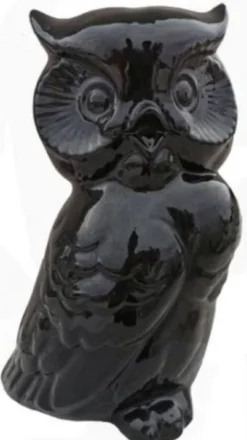 Casa Padrino Dekofigur Eule Schwarz 24 x 20 x H. 38,5 cm - Wetterbeständige Deko Skulptur - Wohnzimmer Deko - Garten Deko - Terrassen Deko