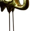 Casa Padrino Dekofigur Flamingo Gold H. 119 cm - Wetterbeständige Deko Skulptur - Wohnzimmer Deko - Garten Deko - Deko Tierfigur