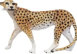 Casa Padrino Dekofigur Gepard Orange / Weiß / Schwarz 135 x H. 85 cm - Lebensgroße Wetterbeständige Deko Skulptur - Gartendeko