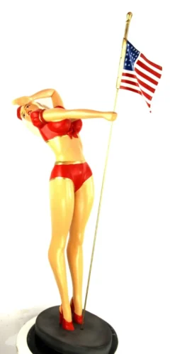 Casa Padrino Dekofigur Lady USA H. 110 cm - Wetterbeständige Deko Skulptur - Wohnzimmer Deko - Garten Deko - Terrassen Deko