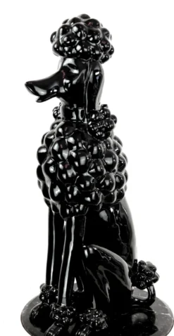 Casa Padrino Dekofigur Pudel Hund Schwarz H. 63 cm - Wetterbeständige Deko Skulptur - Wohnzimmer Deko - Garten Deko - Terrassen Deko