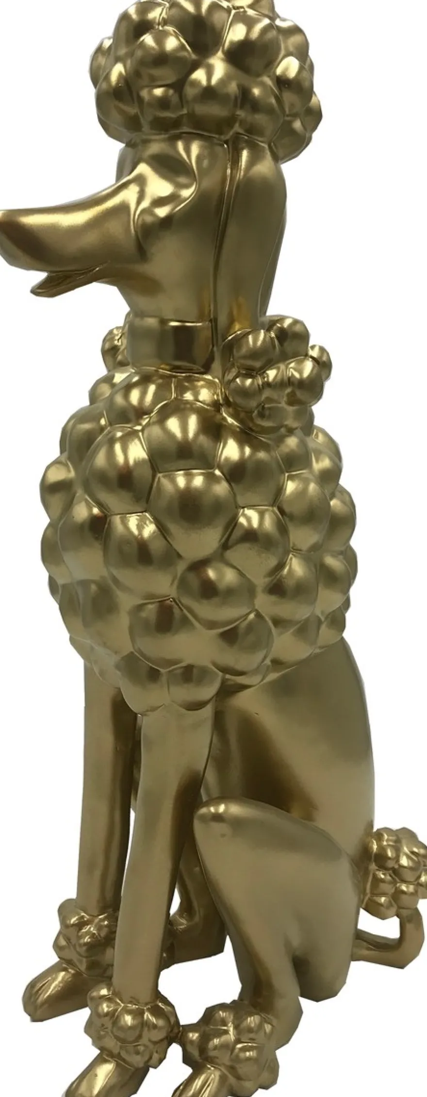Casa Padrino Dekofigur Pudel Hund Gold H. 63 cm - Wetterbeständige Deko Skulptur - Wohnzimmer Deko - Garten Deko - Terrassen Deko