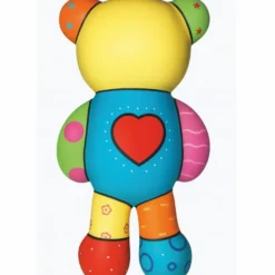Casa Padrino Deko Figur Teddybär Herz Bunt H. 46 cm - Deko Skulptur