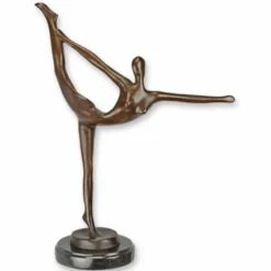 Casa Padrino Deko Figur Tänzerin Bronze / Schwarz H. 41,6 cm - Abstrakte Bronze Skulptur
