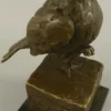 Casa Padrino Dekofigur Vogel Bronze / Schwarz 10 x 13 x H. 20 cm - Bronze Figur - Deko Skulptur - Wohnzimmer Deko - Schreibtisch Deko