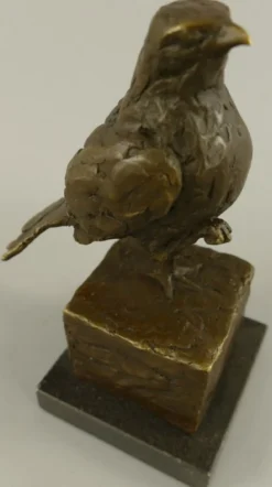 Casa Padrino Dekofigur Vogel Bronze / Schwarz 10 x 13 x H. 20 cm - Bronze Figur - Deko Skulptur - Wohnzimmer Deko - Schreibtisch Deko