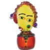 Casa Padrino Deko Glasfigur Frauenkopf Bunt H. 60,2 cm - Abstrakte Deko Figur - Schreibtisch Deko - Deko Accessoires