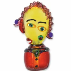 Casa Padrino Deko Glasfigur Frauenkopf Bunt H. 60,2 cm - Abstrakte Deko Figur - Schreibtisch Deko - Deko Accessoires