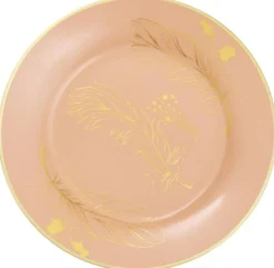 Casa Padrino Deko Porzellan Wandteller 8er Set Flamingos & Federn Mehrfarbig / Gold Ø 27 cm - Luxus Wanddeko