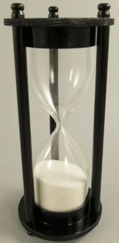 Casa Padrino Deko Sanduhr Schwarz / Weiß Ø 7 x H. 18 cm - Schreibtisch Deko - Wohnzimmer Deko - Designer Deko - Deko Accessoires