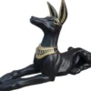 Casa Padrino Deko Skulptur Anubis Hund Schwarz / Gold 122 x H. 52 cm - Wetterbeständige Ägyptische Dekofigur - Deko Accessoires
