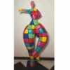 Casa Padrino Deko Skulptur Frau beim Sport Bunt H. 132 cm - Garten Figur