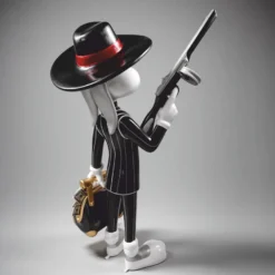 Casa Padrino Deko Skulptur Hase Schwarz / Bunt H. 120 cm - Garten Deko Figur
