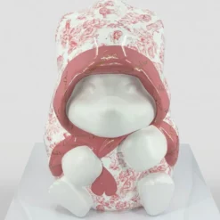 Casa Padrino Deko Skulptur Panda Bär Weiß / Rosa H. 90 cm - Deko Figur