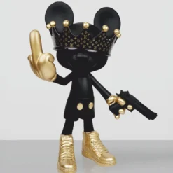 Casa Padrino Deko Skulptur Schwarz / Gold H. 120 cm - Wohnzimmer & Garten Figur