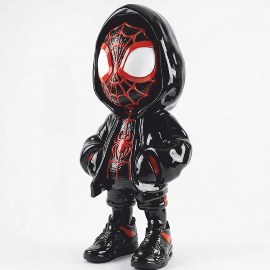 Casa Padrino Deko Skulptur Schwarz / Rot H. 120 cm - Garten Deko Figur