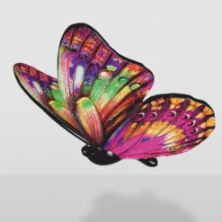 Casa Padrino Deko Skulptur Schmetterling Bunt / Schwarz 60 cm - Deko Figur