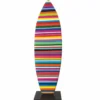 Casa Padrino Deko Surfboard mit Ständer Bunt / Schwarz H. 70 cm - Deko Accessoires
