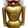 Casa Padrino Deko XXL Skulptur Nußknacker Gold mit Uniform Lebensgross 180 cm - Weihnachten Weihnachtsdeko Kaufhausdeko