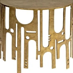 Casa Padrino Designer Aluminium Konsole Bronzefarben 90 x 45 x H. 75 - Halbrunder Konsolentisch - Wohnzimmer Möbel - Luxus Kollektion