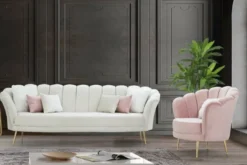 Casa Padrino Designer Art Deco Wohnzimmer Sessel Rosa / Gold 85 x 55 x H. 85 cm - Art Deco Wohnzimmer Möbel