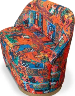 Casa Padrino Designer Art Deco Wohnzimmer Set Mehrfarbig / Gold - 2 Sofas & 2 Drehsessel - Wohnzimmer Möbel - Art Deco Möbel