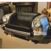 Casa Padrino Designer Autosofa Silber / Schwarz 158 cm - Wohnzimmer Auto Möbel