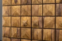 Casa Padrino Designer Barschrank Naturfarben / Braun 65-130 x 50 x H. 90 cm - Moderner Massivholz Weinschrank mit 2 Türen und Schublade - Barmöbel
