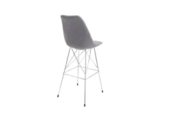 Casa Padrino Designer Barstuhl Retro Grau 49 x 50 x H. 119 cm - Barhocker mit Rückenlehne