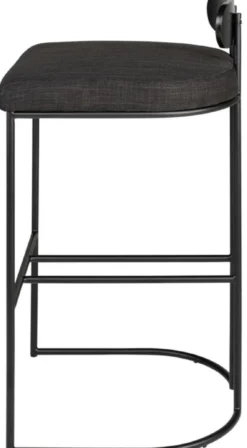 Casa Padrino Designer Barstuhl Schwarz 46 x 46 x H. 92 cm - Moderner Barhocker mit pulverbeschichtetem Stahl - Luxus Barmöbel